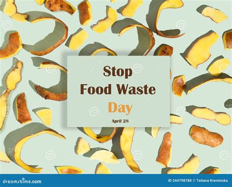 Concept Of Stop Food Waste Day Potato Peels Are One Of The Most