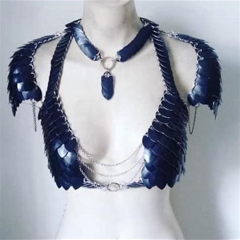 Syntheticdaisy Scalemail Bikini Top And Shoulders Depop