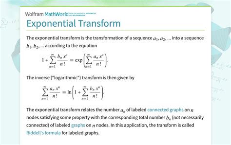 Exponential Transform From Wolfram Mathworld