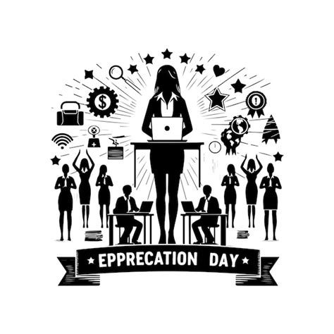 Premium Vector Employee Appreciation Day Silhouette Vector