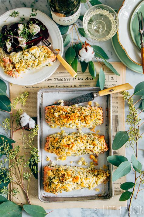 Zalm Uit De Oven Met Krokante Kruidenkorst Rode Bietensalade Artofit