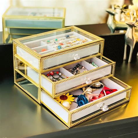 Jewelry Organizer Jewelry Drawers Ring Box Velvet Tray Etsy