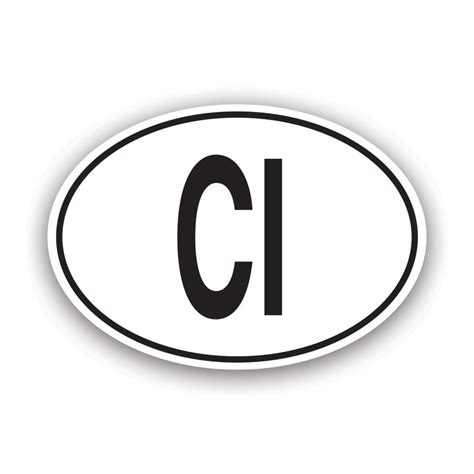 CI Ivory Coast Cte D Ivoire Country Code Oval Sticker Decal Self