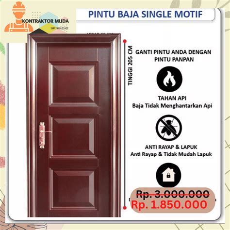 Jual Pintu Baja Lengkap Fullset Single Fullset Pintu Utama Kamar