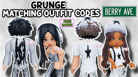 Grunge Girl And Boy Matching Outfit Codes For Berry Avenue And Bloxburg 🖤