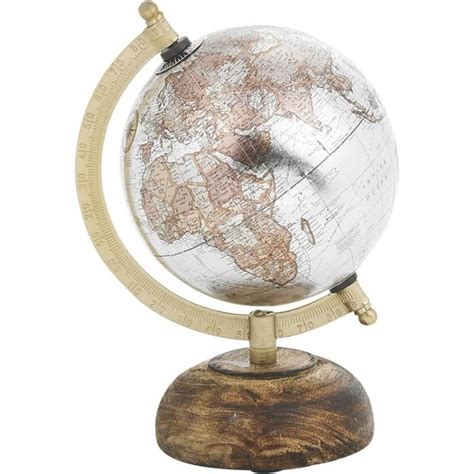 Globe Terrestre Rotatif De Style Vintage Cm Argent N