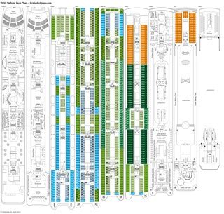 MSC Sinfonia decks, cabins, diagrams and pics.