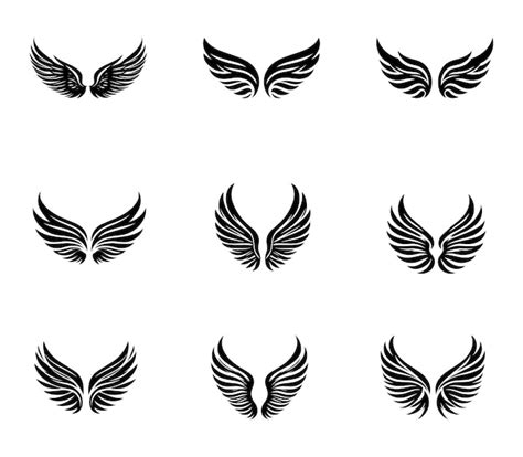 Premium Vector Wings Silhouette Logo Vector Set Wings Vector Icons