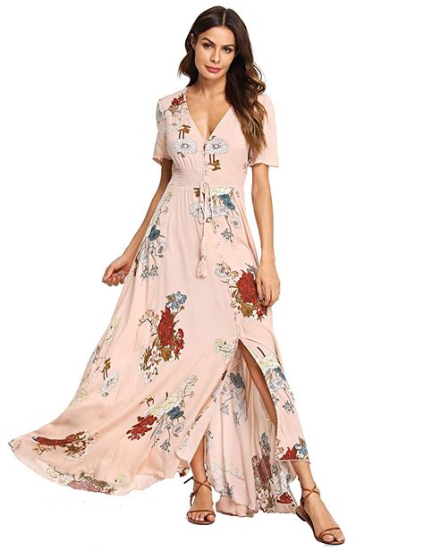 Milumia Womens Button Up Split Floral Print Flowy Party Maxi Dress Maxi Dress Maxi Dress