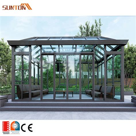 Aluminum Metal Frame Winter Garden Triangle Deck Backyard Casa Sun Room Glass Shed House Outdoor