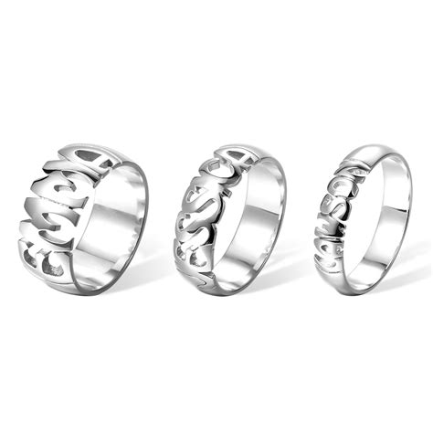 Bague Nominative Personnalis E En Argent Sterling Bague Nominative