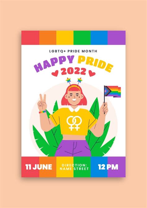 Design This Hand Drawn Lgbtiq Pride Month Flyer Layout Online