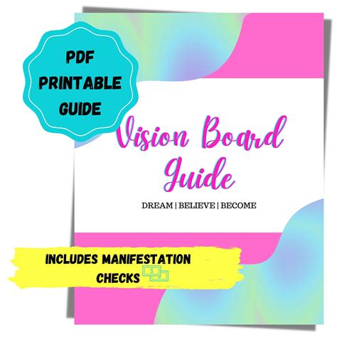 Vision Board Printable Guide Etsy