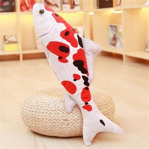 Kawaii Cute Koi Fish Realistic Animal Plush Pillow Stuffed Toy Etsy