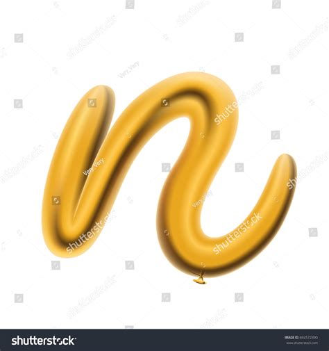 Gold Balloons Letter Isolated On White Stock Vector (Royalty Free ...