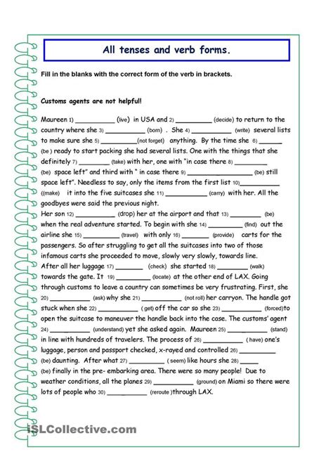 English Grammar Tenses Worksheets For Class 6