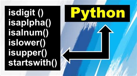 Python Isalpha Isdigit Isalnum Islower Isupper Startswith Built In String