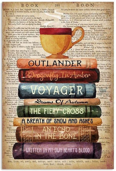 Outlander Books Vertical Poster - Read Book National Day Art Printed ...