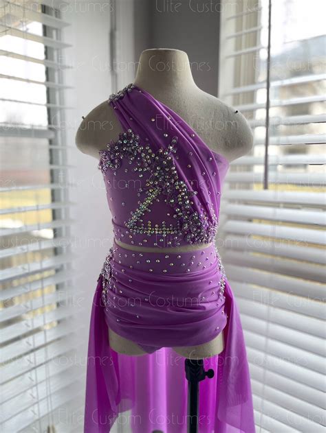 Custom Dance Costume Lilac Purple Lyrical/Contemporary Two Piece w