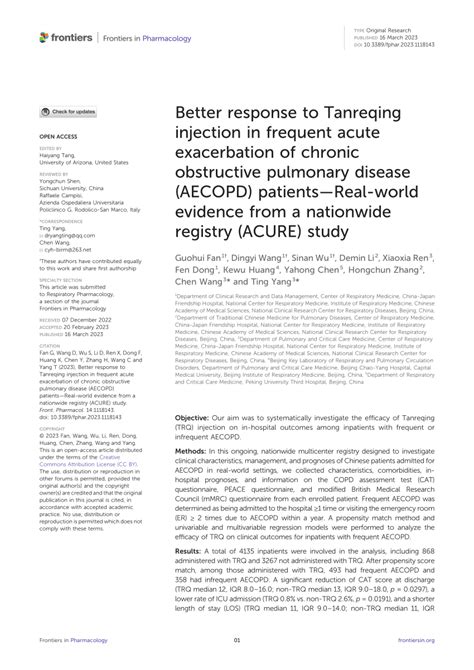 PDF Better Response To Tanreqing Injection In Frequent Acute