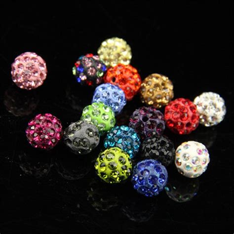 Aclovex 10pcs Lot 10mm Clay Crystal Disco Ball Beads Round Rhinestone