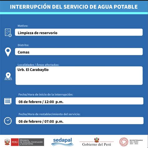 Sedapaloficial On Twitter Atenci N Comas Sedapal Atiende Una