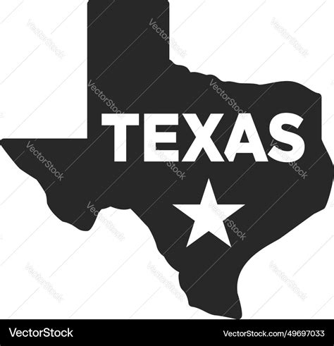 Texas State Map Symbol Mit Text Und Einsamen Stern