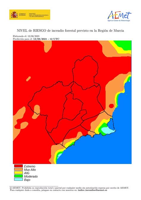 El Nivel De Riesgo De Incendio Forestal Previsto Para Este Viernes Es Extremo En Casi Toda La