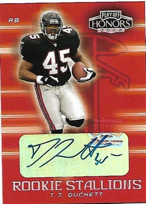 Playoff Honors Rookie Stallion Autographs Falcons T J Duckett