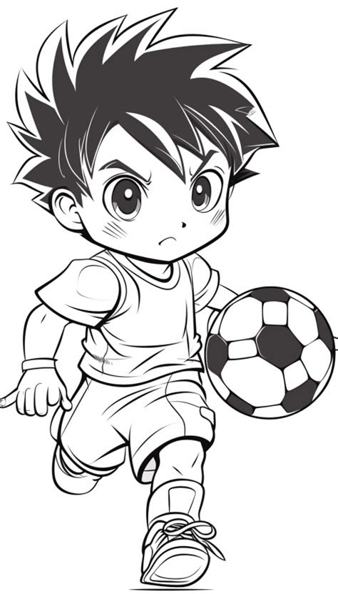 Coloriage joueur de foot manga Coloriages à imprimer GRATUITEMENT