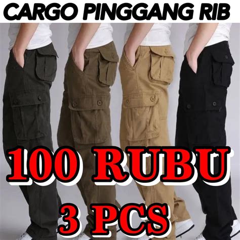 CELANA CARGO PANJANG PRIA 3 PCS 100 RIBU COD CELANA PANJANG PRIA