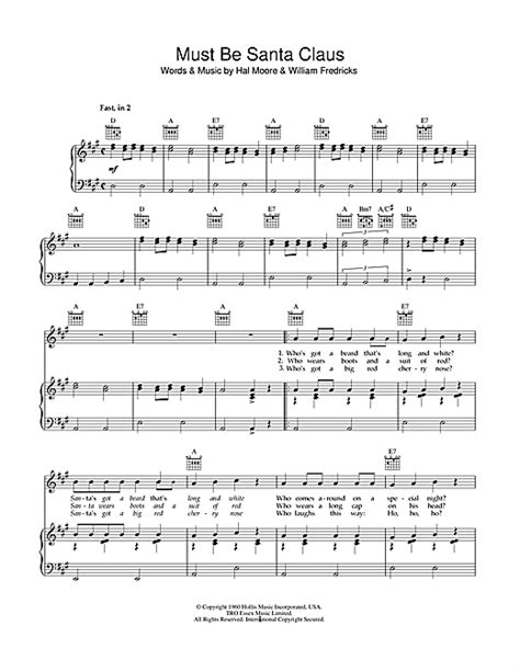 Bob Dylan Must Be Santa Claus Sheet Music For Piano Vocal And Guitar
