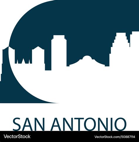 San Antonio City Skyline Silhouette Logo Vector Image