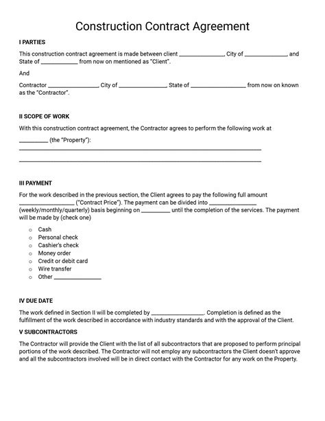 Labor Agreement Template