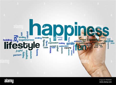 Happiness word cloud Stock Photo - Alamy