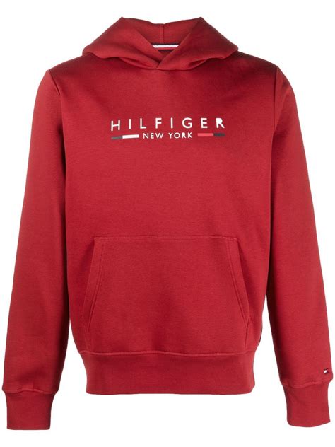 Tommy Hilfiger Logo Print Hoodie Farfetch