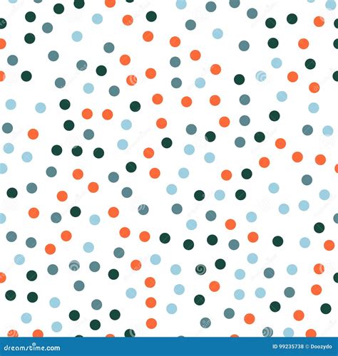 Colorful Polka Dots Seamless Pattern On White 26 Stock Vector