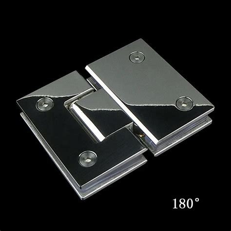 Brushed Mirrored 180 Degrees Open Glass Door Hinges 304 Stainless Steel Wall Mount Glass Shower