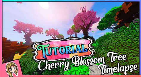 Minecraft Cherry Blossom Tree Tutorial Japanese Garden Timelapse