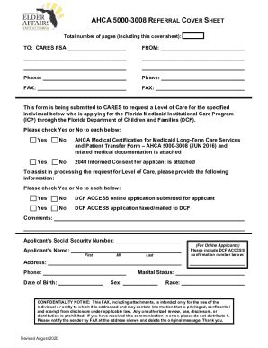 Fl Ahca Referral Cover Sheet Fill And Sign