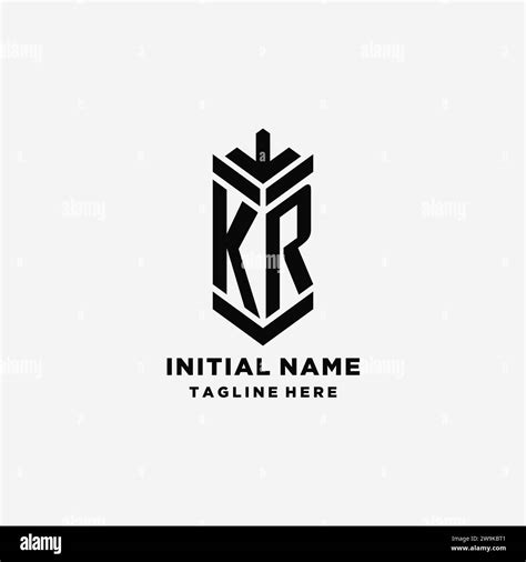 Initials KR Shield Logo Design Creative Monogram Logo Inspiration