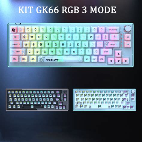 Thanh lý Kit TK66 xanh blue led RGB 3 mode usb type C hot swap