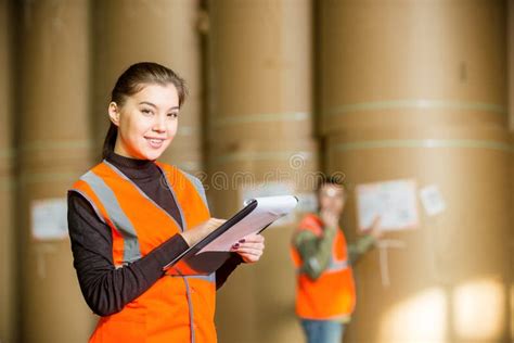 Paper mill factory workers stock photo. Image of heavy - 80612968