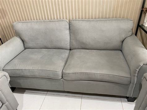 Sofa Informa Langley Fabric Dan Dudukan Abu Abu Perabotan Rumah