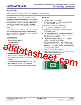 HS310X-ML1 Datasheet(PDF) - Renesas Technology Corp