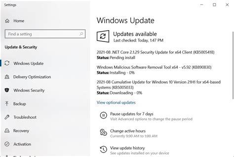 Windows 10 KB5005033 KB5005031 Cumulative Updates Released