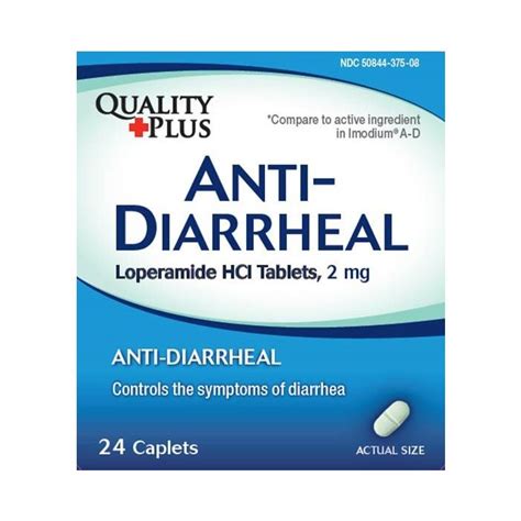 Quality Plus Anti Diarrheal Loperamide HCI Tablets 2mg 24Ct