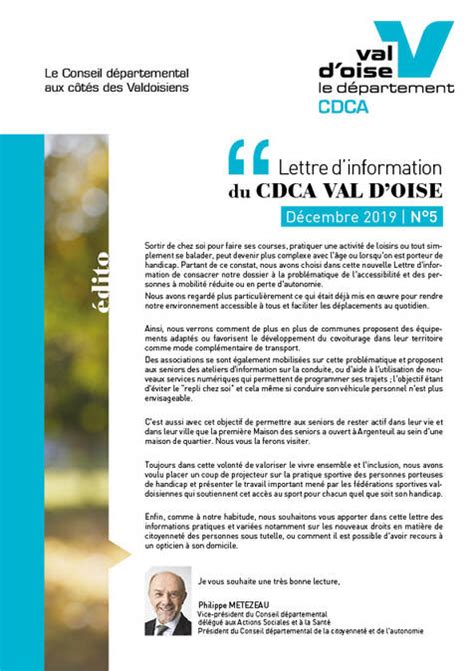 Lettre d information du CDCA n 5 Décembre 2019 SENIORS