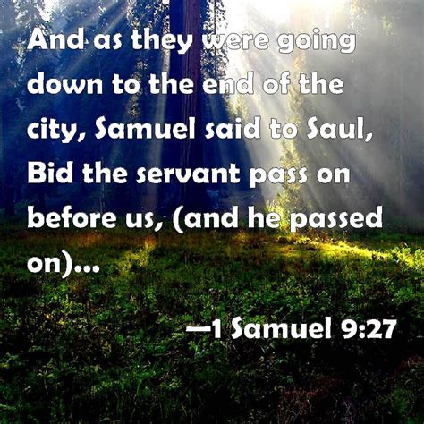 1 Samuel 927 And As They Were Going Down To The End Of The City