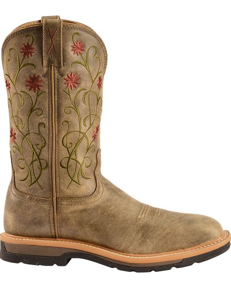 Twisted X Womens Floral Steel Toe Western Work Boots Boot Barn